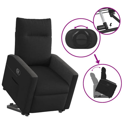 vidaXL Relaxsessel mit Aufstehhilfe Schwarz Stoff