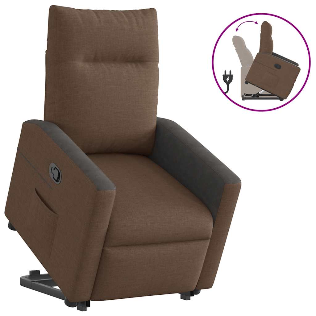 vidaXL Relaxsessel mit Aufstehhilfe Braun Stoff