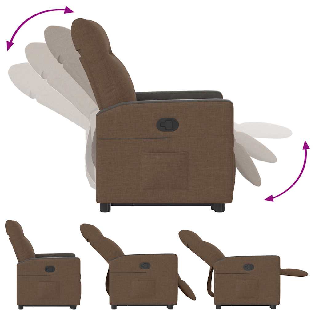 vidaXL Relaxsessel mit Aufstehhilfe Braun Stoff
