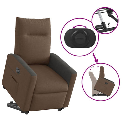 vidaXL Relaxsessel mit Aufstehhilfe Braun Stoff