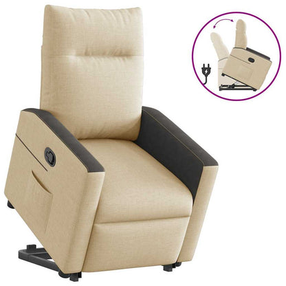 vidaXL Relaxsessel mit Aufstehhilfe Creme Stoff