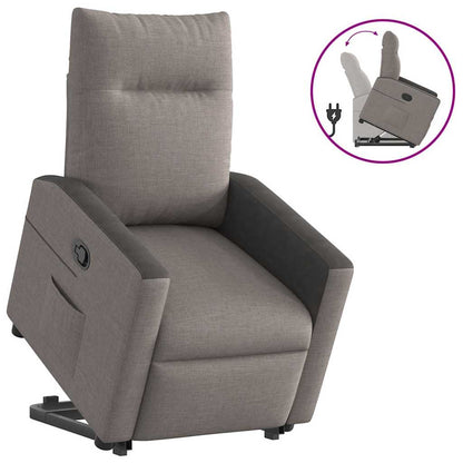 vidaXL Relaxsessel mit Aufstehhilfe Taupe Stoff