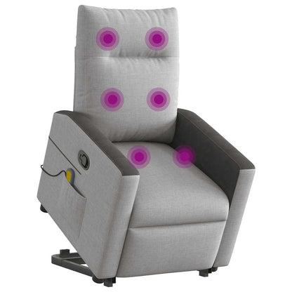 vidaXL Fauteuil de massage inclinable et releveur en tissu gris nuage