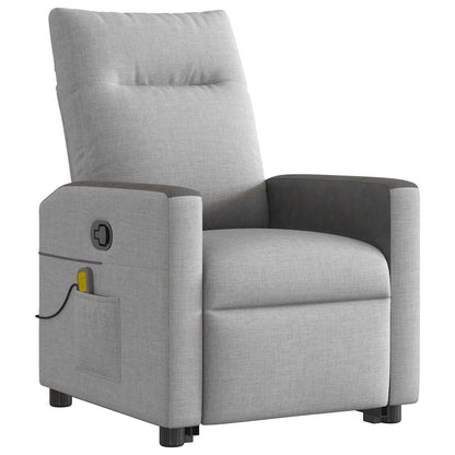 vidaXL Fauteuil de massage inclinable et releveur en tissu gris nuage