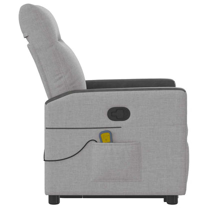 vidaXL Fauteuil de massage inclinable et releveur en tissu gris nuage