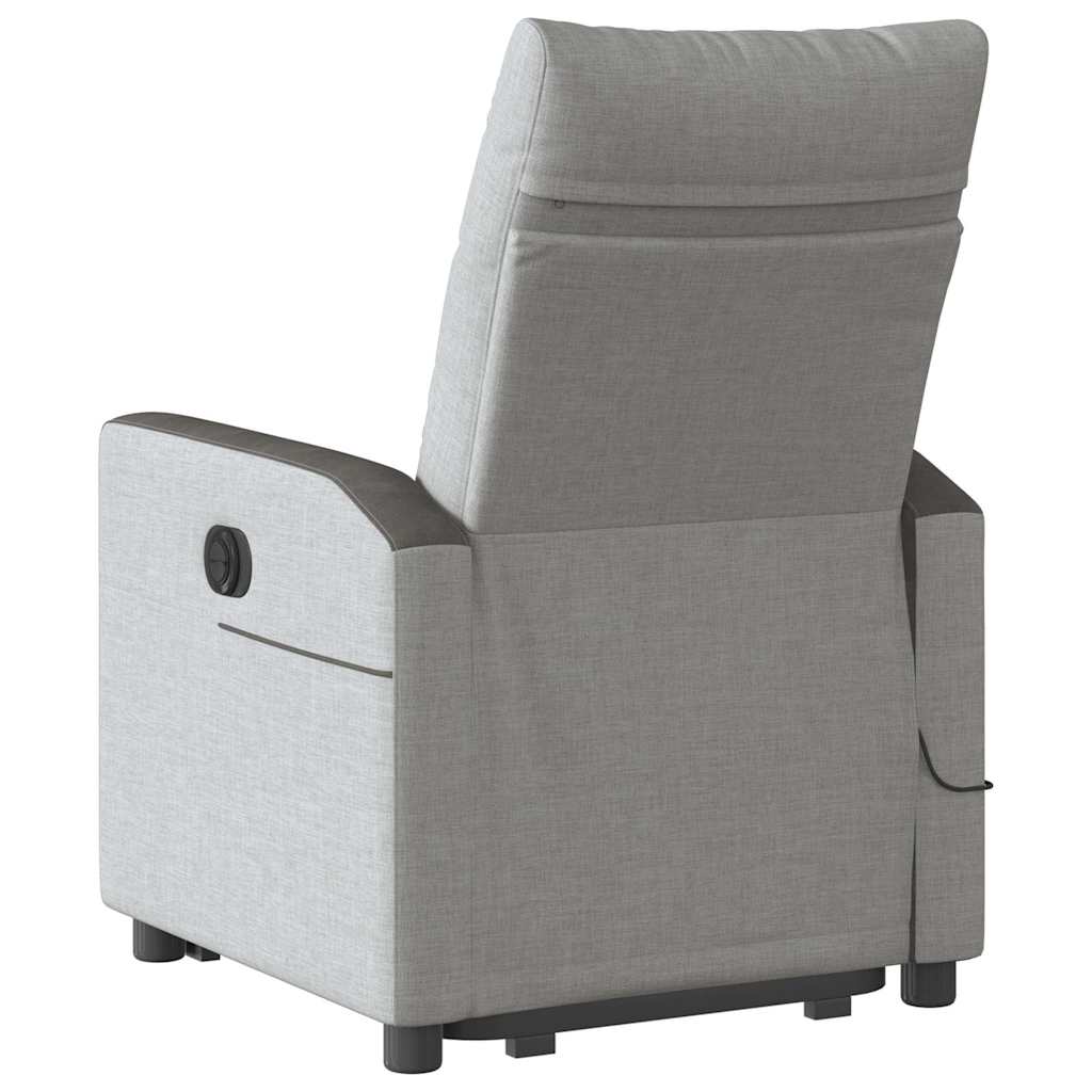 vidaXL Fauteuil de massage inclinable et releveur en tissu gris nuage