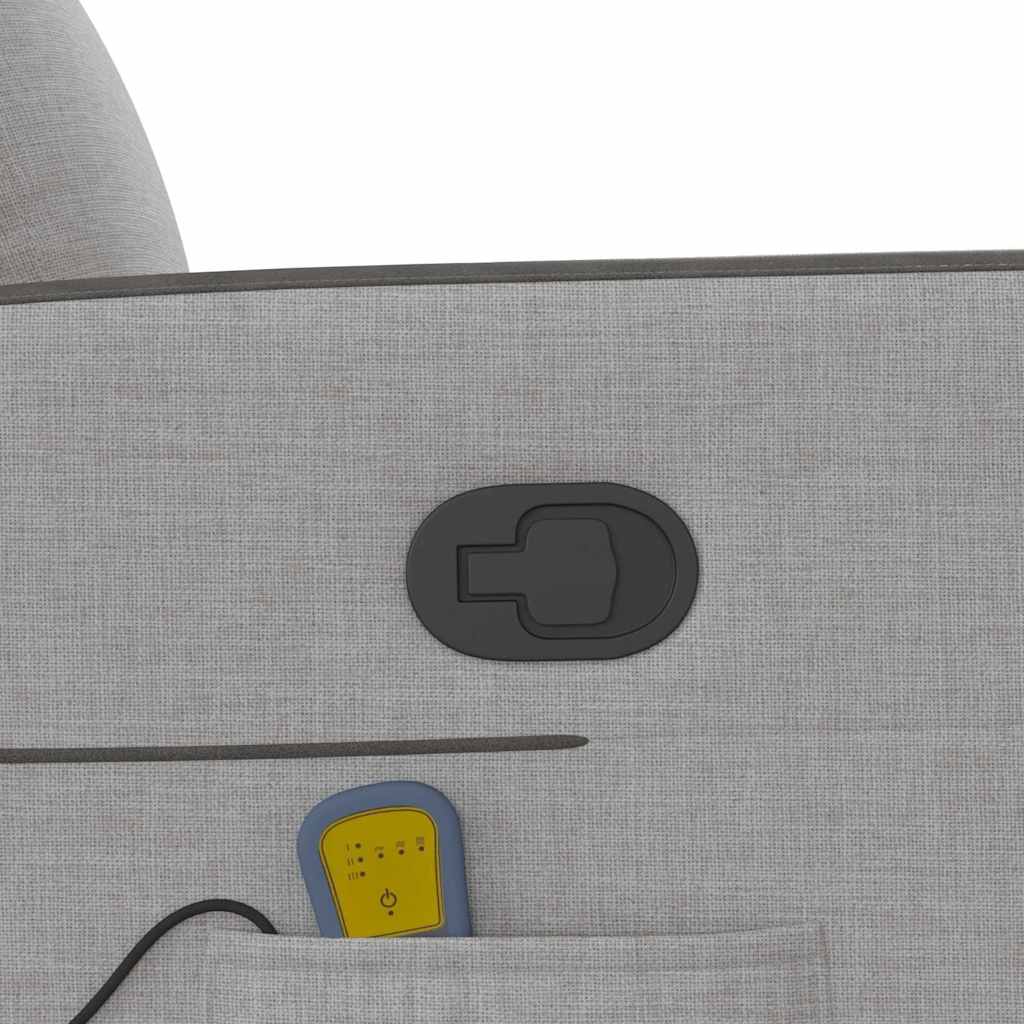 vidaXL Fauteuil de massage inclinable et releveur en tissu gris nuage