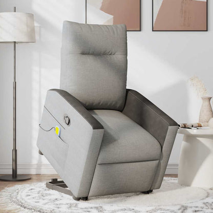 vidaXL Fauteuil de massage inclinable et releveur en tissu gris nuage