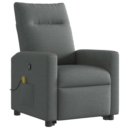 vidaXL Fauteuil de massage releveur gris foncé en tissu