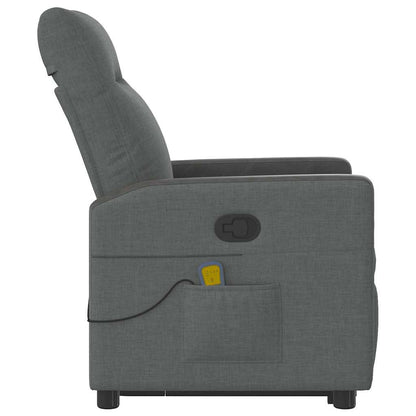 vidaXL Fauteuil de massage releveur gris foncé en tissu