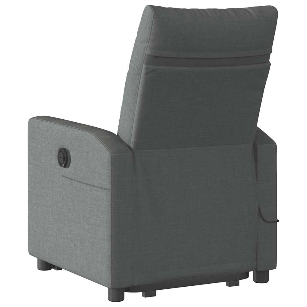 vidaXL Fauteuil de massage releveur gris foncé en tissu