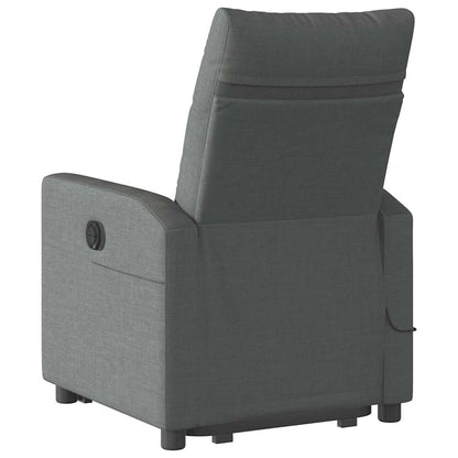 vidaXL Fauteuil de massage releveur gris foncé en tissu