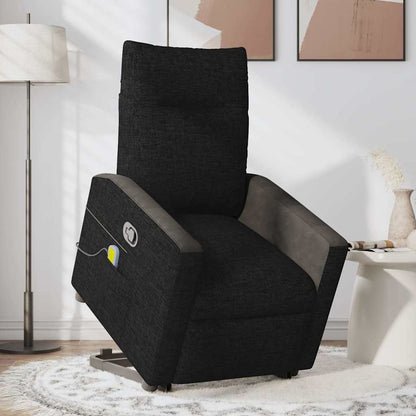 vidaXL Massagesessel mit Aufstehhilfe Schwarz Stoff