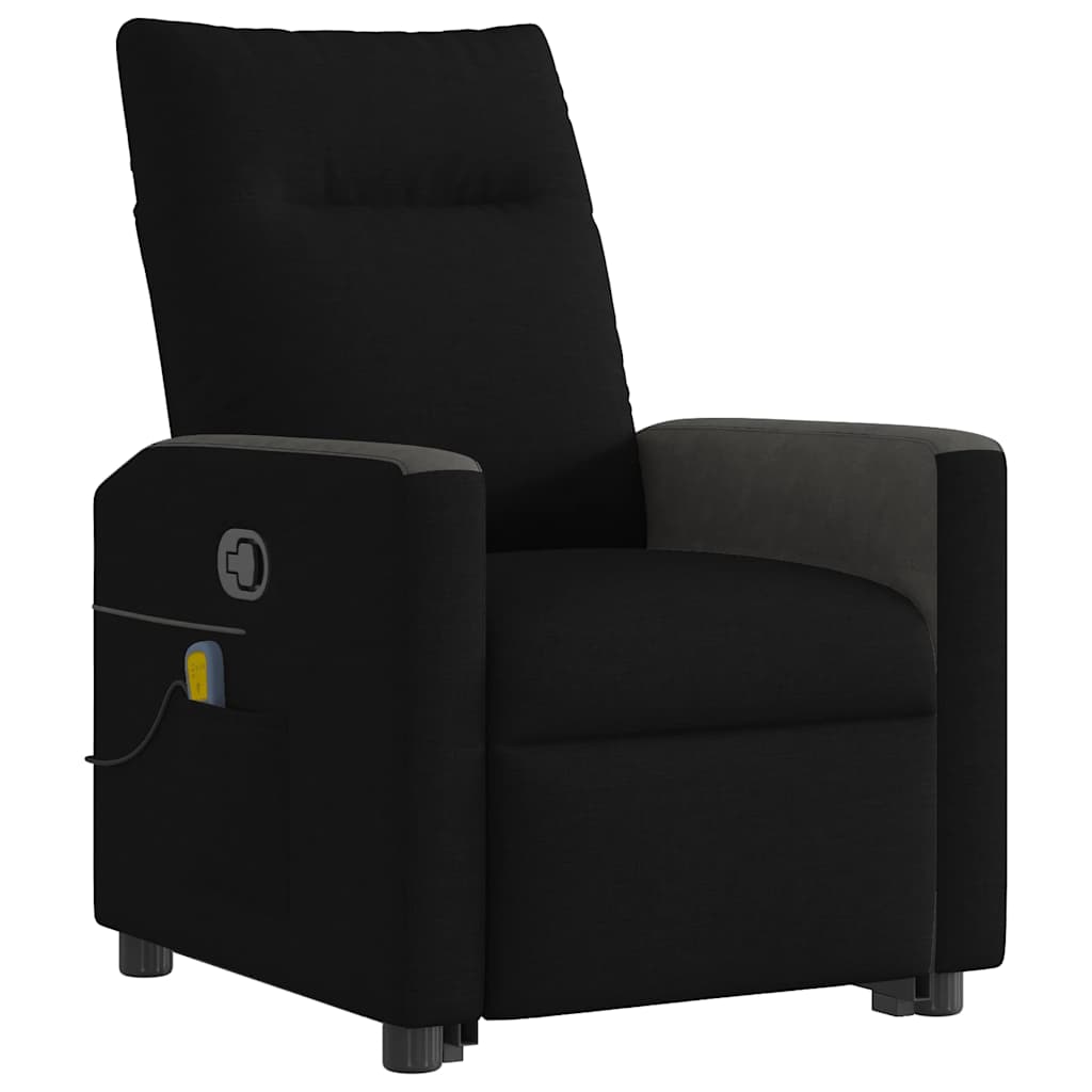 vidaXL Massagesessel mit Aufstehhilfe Schwarz Stoff