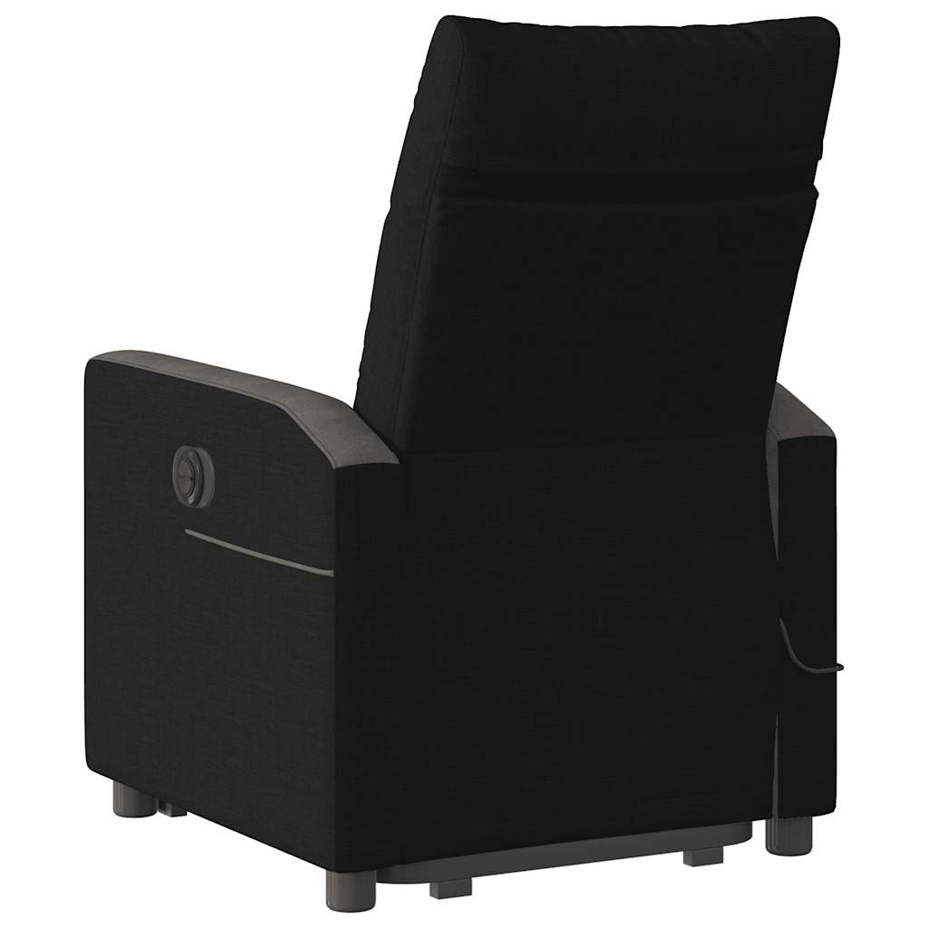 vidaXL Massagesessel mit Aufstehhilfe Schwarz Stoff