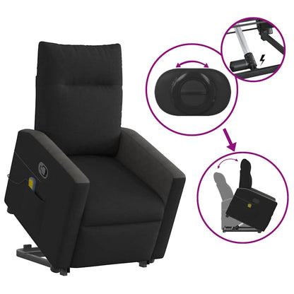 vidaXL Massagesessel mit Aufstehhilfe Schwarz Stoff