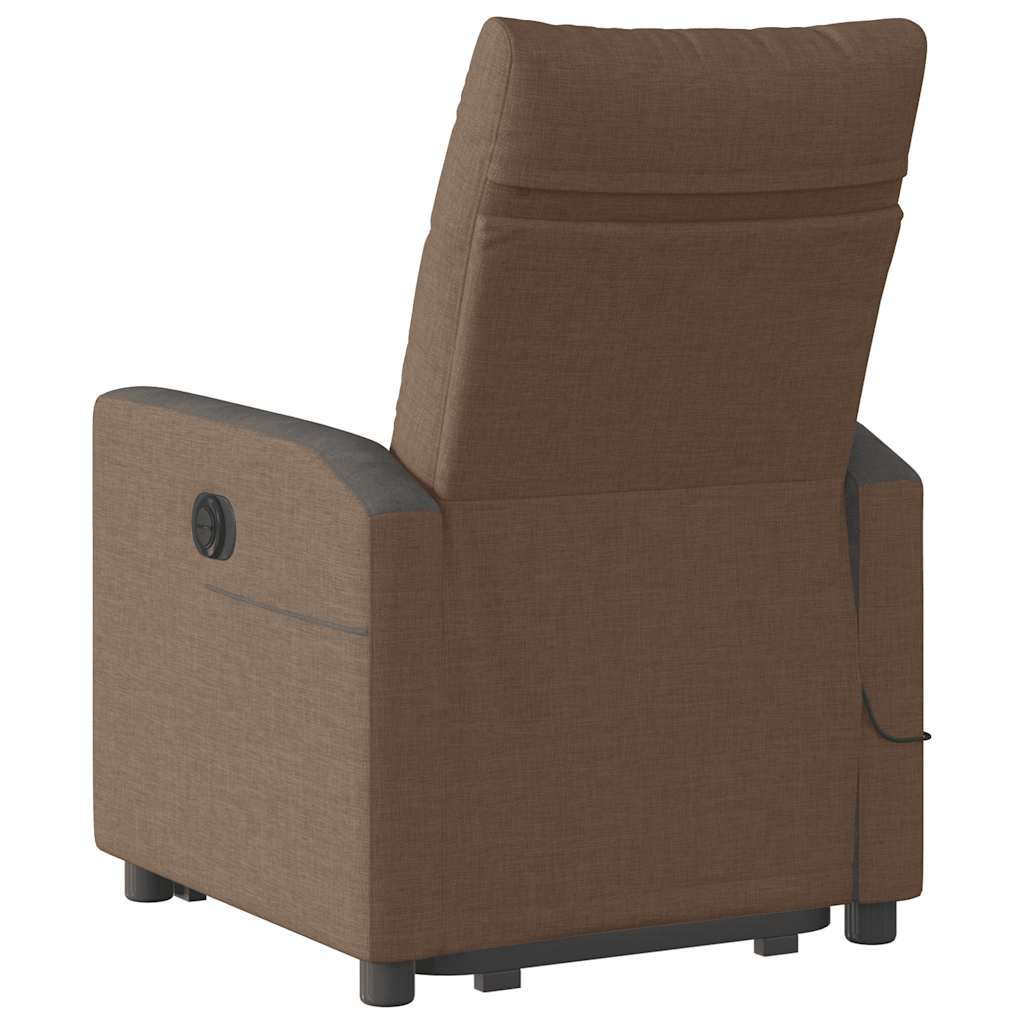 vidaXL Massagesessel mit Aufstehhilfe Braun Stoff
