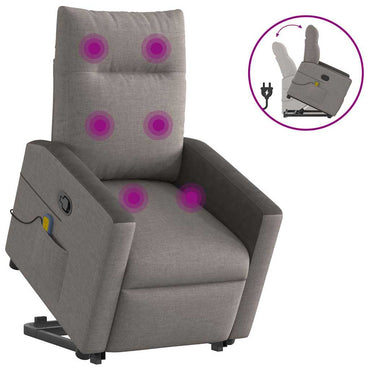 Fauteuil de massage releveur taupe en tissu vidaXL