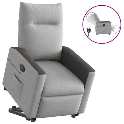 vidaXL Relaxsessel mit Aufstehhilfe Elektrisch Wolkengrau Stoff