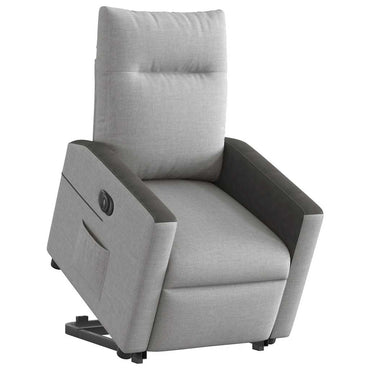 vidaXL Relaxsessel mit Aufstehhilfe Elektrisch Wolkengrau Stoff