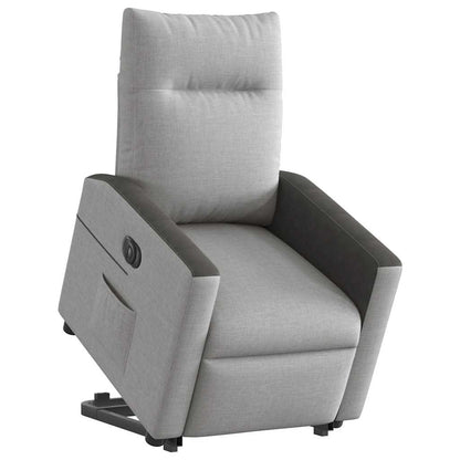 vidaXL Relaxsessel mit Aufstehhilfe Elektrisch Wolkengrau Stoff