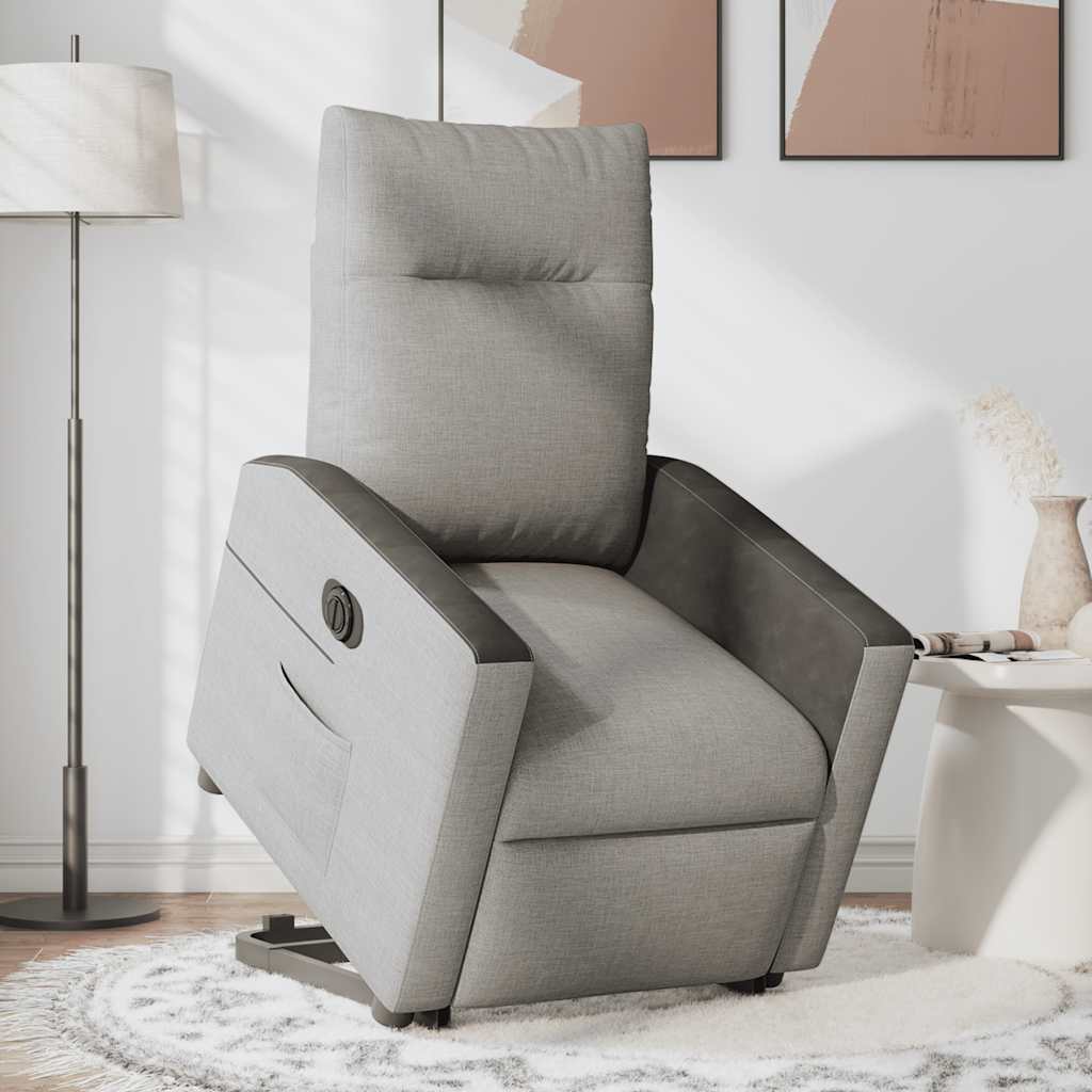 vidaXL Relaxsessel mit Aufstehhilfe Elektrisch Wolkengrau Stoff