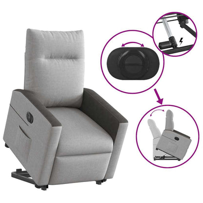 vidaXL Relaxsessel mit Aufstehhilfe Elektrisch Wolkengrau Stoff