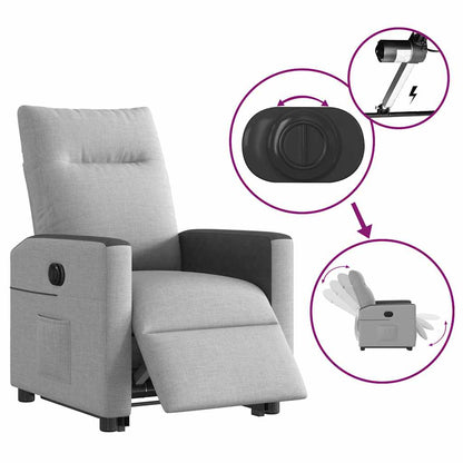 vidaXL Relaxsessel mit Aufstehhilfe Elektrisch Wolkengrau Stoff