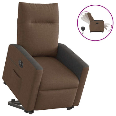 vidaXL Relaxsessel mit Aufstehhilfe Elektrisch Braun Stoff