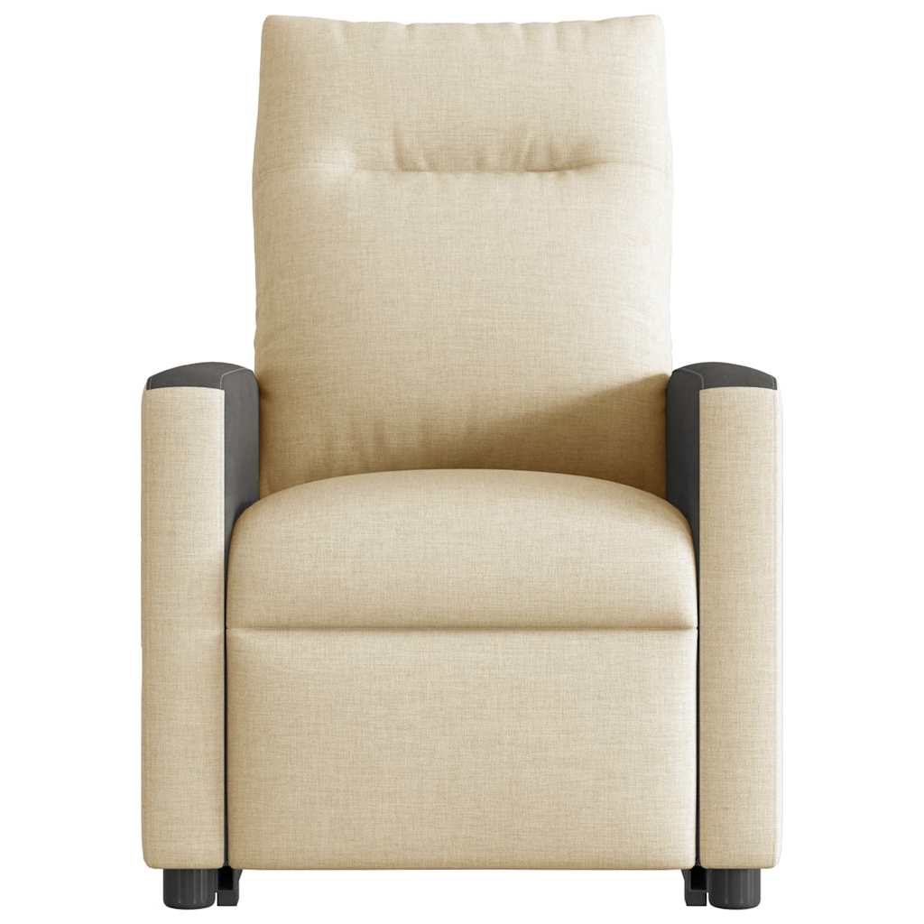 vidaXL Fauteuil relax électrique releveur en tissu crème