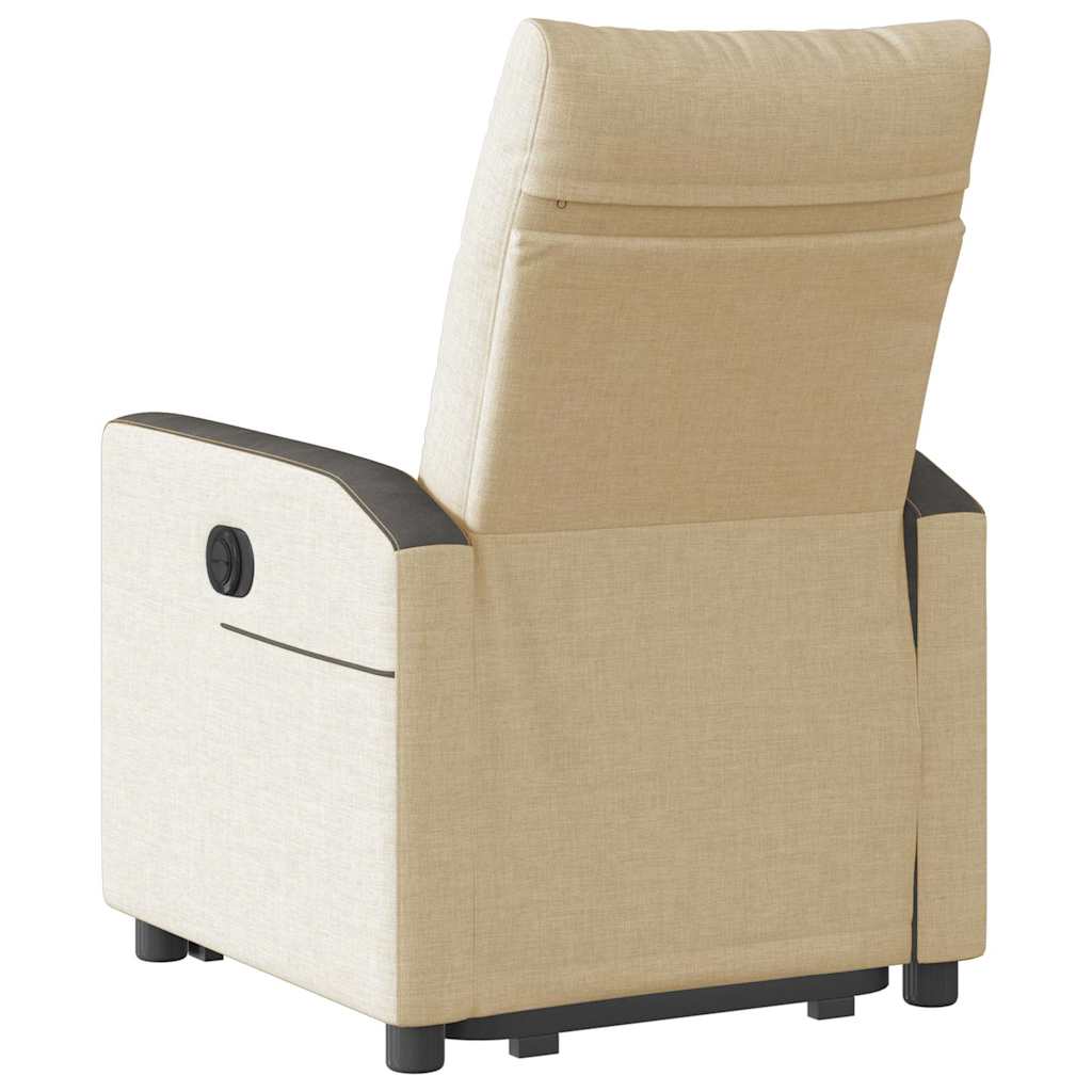 vidaXL Fauteuil relax électrique releveur en tissu crème