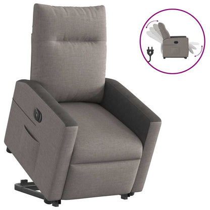 vidaXL Fauteuil inclinable électrique avec fonction de levage en tissu taupe