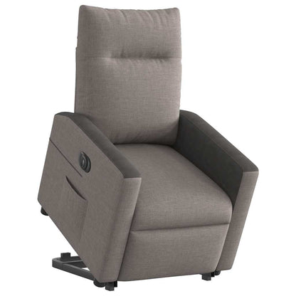 vidaXL Fauteuil inclinable électrique avec fonction de levage en tissu taupe
