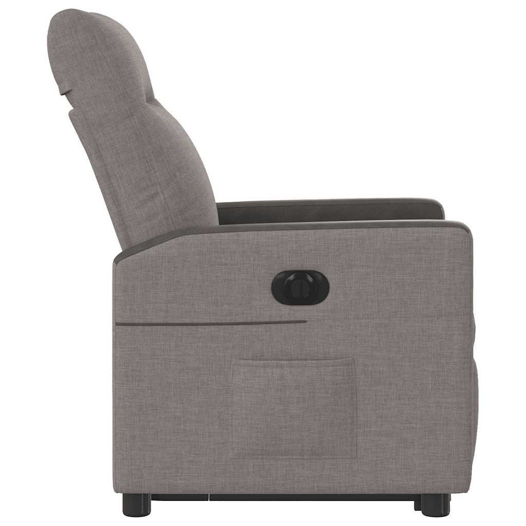 vidaXL Fauteuil inclinable électrique avec fonction de levage en tissu taupe