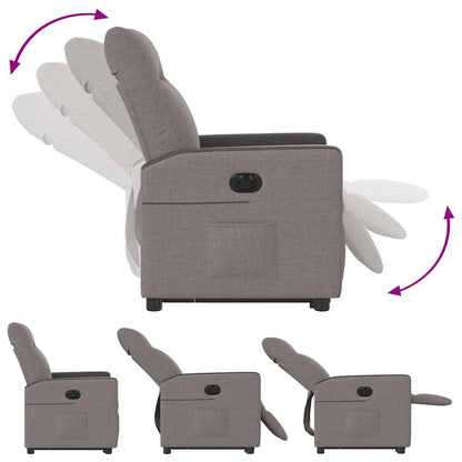 vidaXL Fauteuil inclinable électrique avec fonction de levage en tissu taupe