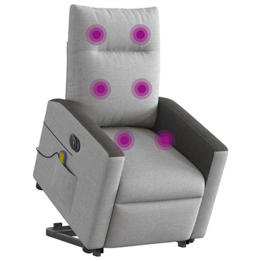 vidaXL Fauteuil de massage inclinable et releveur électrique en tissu gris nuage