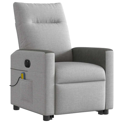 vidaXL Fauteuil de massage inclinable et releveur électrique en tissu gris nuage