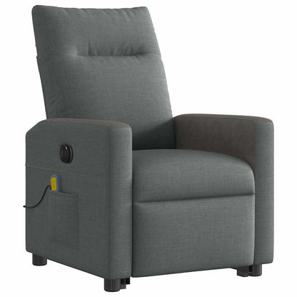 vidaXL Fauteuil de massage électrique releveur en tissu gris foncé
