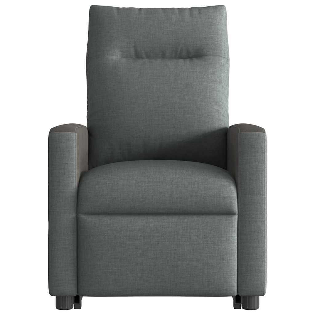 vidaXL Fauteuil de massage électrique releveur en tissu gris foncé