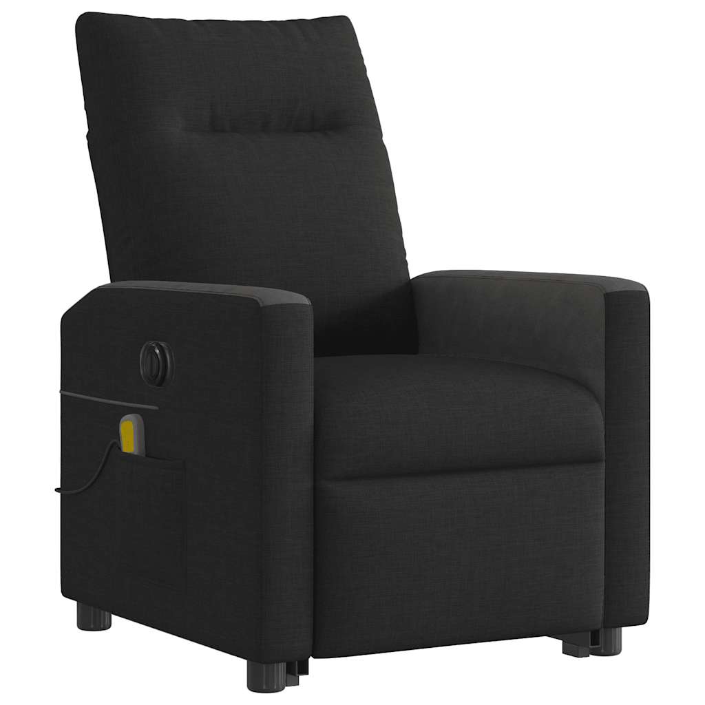 vidaXL Elektrischer Massagesessel mit Aufstehhilfe Schwarz Stoff
