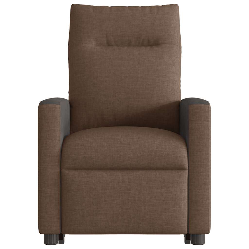vidaXL Elektrischer Massagesessel mit Aufstehhilfe Braun Stoff