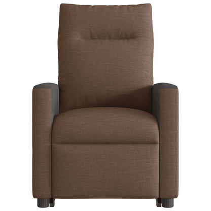 vidaXL Elektrischer Massagesessel mit Aufstehhilfe Braun Stoff