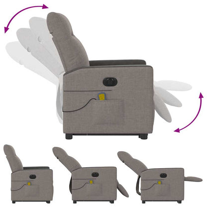 vidaXL Fauteuil de massage électrique releveur tissu taupe