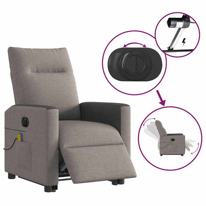 vidaXL Fauteuil de massage électrique releveur tissu taupe
