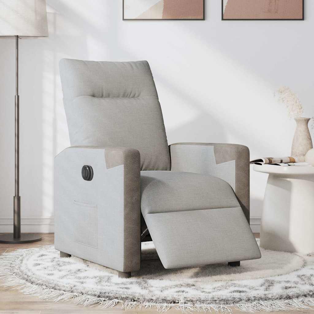 vidaXL Relaxsessel Elektrisch Wolkengrau Stoff