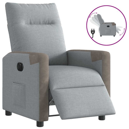 vidaXL Relaxsessel Elektrisch Hellgrau Stoff