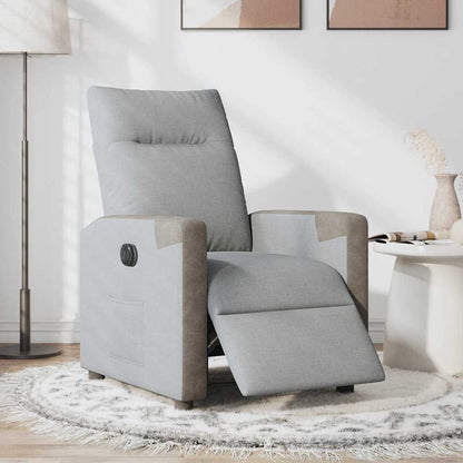 vidaXL Relaxsessel Elektrisch Hellgrau Stoff