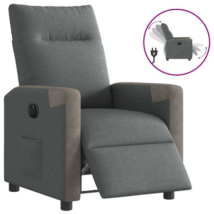 vidaXL Relaxsessel Elektrisch Dunkelgrau Stoff