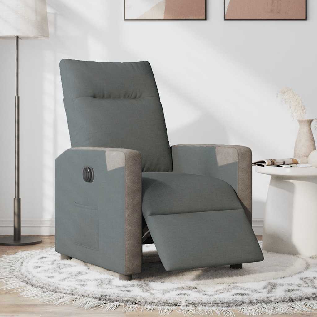 vidaXL Relaxsessel Elektrisch Dunkelgrau Stoff