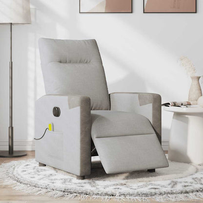 vidaXL Massagesessel Elektrisch Wolkengrau Stoff